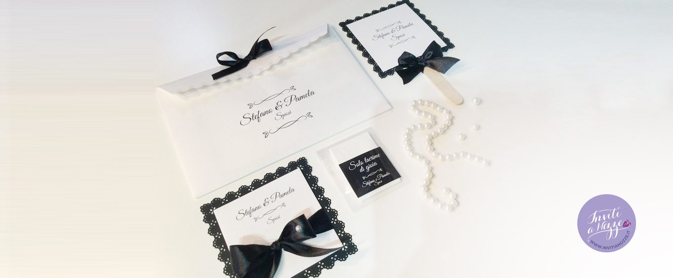 wedding bag black & white